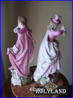 Very Rare Large Antique Pair of Porcelain Figurine VOLKSTEDT Germany Height 32cm