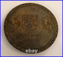 Very Rare Large Bronze Medal HACK WERKE STEYR 1963