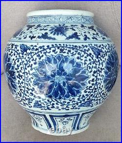 Very Rare Large Chinese Blue and White lotus porcelain Jar
