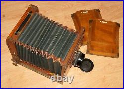 Very Rare Large Format 8x10 German Made Large Format Wooden Camera and Lens