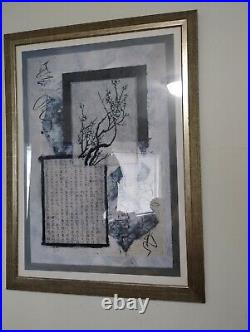 Very Rare Large Framed Chinese Painting Originally Framed For JC Penny's Corpora