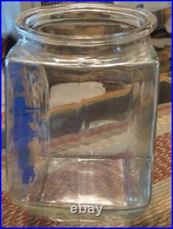 Very Rare Large Glass Counter Display Jar Advertising Ski Bones