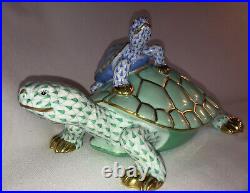 Very Rare Large HEREND Painted Turtle and Baby Reserve Limited Edition. 8.5