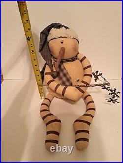 Very Rare Large Honey and me Snowman With arms And Legs Doll Primitive, Retired