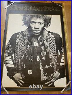 Very Rare Large Jimi Hendrix Vintage Poster 1960's Approx 60x40 Original