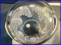 Very Rare & Large Lalique Crystal Vagues Wave Vase Bowl withLabel & Box Excellent