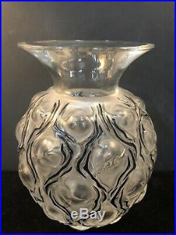 Very Rare Large Lalique Thorns Vase withBlack Enamel Excellent Condition
