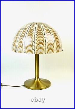 Very Rare Large MID Century Brass Lucite Mushroom Desk Lamp By Cosack Germany