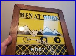 Very Rare Large Men at Work Business As Usual Carnival Mirror Fair Prize 1980s