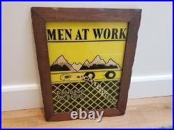Very Rare Large Men at Work Business As Usual Carnival Mirror Fair Prize 1980s
