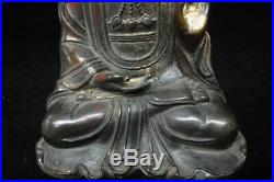 Very Rare Large Old Chinese Bronze GuanYin Buddha Statue Marked QianLong