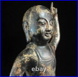 Very Rare Large Old Chinese Hand Casting Boy Buddha Bronze Statue