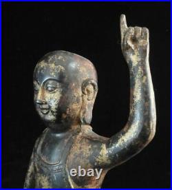 Very Rare Large Old Chinese Hand Casting Boy Buddha Bronze Statue