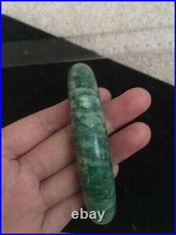 Very Rare Large Round Green Jade Bangle Bracelet Outer 95mm Inner 62mm 134g