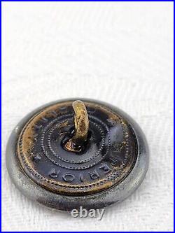 Very Rare Large Silver Cavalry Button Us CIVIL War Confederate Uniform C Button