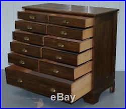 Very Rare Large Victorian Photographers Chest Bank Of Drawers Collectors Chest