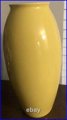 Very Rare Large Vintage Lenox Art Deco Yellow / Ivory Vase Older Green Mark