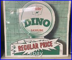 Very Rare Large Vintage Sinclair Dino Gasoline Cardboard Advertising Poster