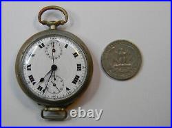 Very Rare Large Ww1 Trench Single Button Chronograph Calendar Mens Watch Runs