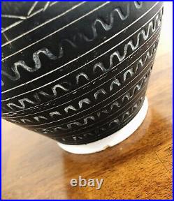 Very Rare Large Zaccagnini signed Vase Sgrafritto Mid Modern