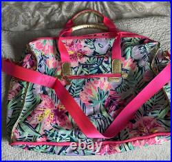 Very Rare Lilly Pulitzer Quill Out Large Travel Duffel Bag Pink Multi 13Hx9Wx21L