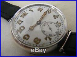 Very Rare Longines Silver Trench Watch 1914-18 Very Large Perfect Working Order