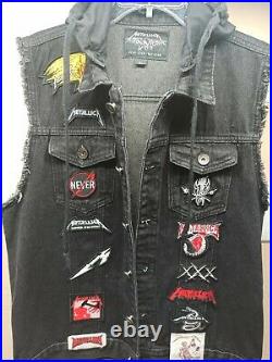 Very Rare Metallica Patch Vest Jacket Size Large Great Condition