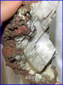 Very Rare Michigan Native Raw Coppper Calcite Natural Large Cabinet Crystal