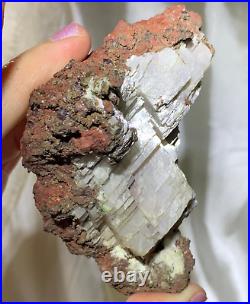 Very Rare Michigan Native Raw Coppper Calcite Natural Large Cabinet Crystal