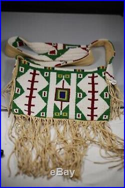 Very Rare NATIVE AMERICAN PLAINS INDIAN SEED BEADED LARGE BAG