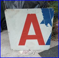 Very Rare Orig. Large 1970's American Airlines Metal Sign. 26.5x26.5 Wow