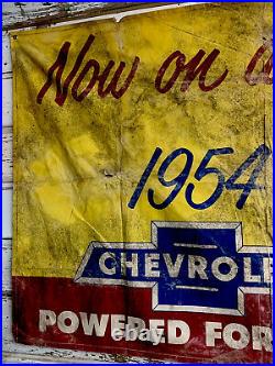 Very Rare Original 1954 CHEVROLET BELAIR DEALERSHIP SIGN BANNER LARGE 9.5ft x39
