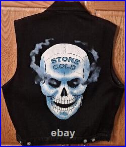 Very Rare Original Vintage Wwf Stone Cold Steve Austin Denim Jacket Vest