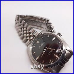 Very Rare Rolex Oyster Perpetual 36 mm Black Large Head Watch 5504 Circa 1959