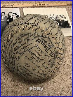 Very Rare Signed Schlitz Beer Brewing Co Large Baseball W Pics Sales Item 1950s
