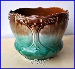 Very Rare Telegraph Pottery Art Nouveau Large Vase/Jardiniere Circa Early 20th C
