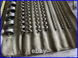 Very Rare/Unusual Old/Vtg Forest City Large Auger Drill Bit Set Antique Tool