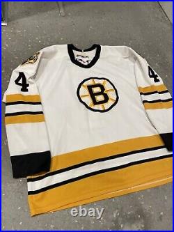 Very Rare VIntage 70s Boston Bruins Bobby Orr Jersey Stitched Lettering Large