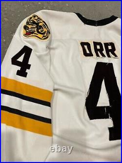 Very Rare VIntage 70s Boston Bruins Bobby Orr Jersey Stitched Lettering Large