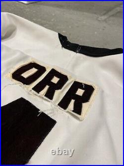 Very Rare VIntage 70s Boston Bruins Bobby Orr Jersey Stitched Lettering Large