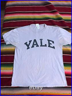 Very Rare VTG Champion Yale University Light Purple Old Logo T Shirt Mens L