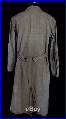 Very Rare Vintage 1940's-1950's French Dark Grey Cotton Work Coat Size Ex Large