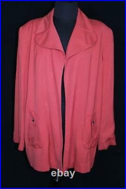 Very Rare Vintage 1940's Red Gabardine Woman's Lucy Coat Size Large