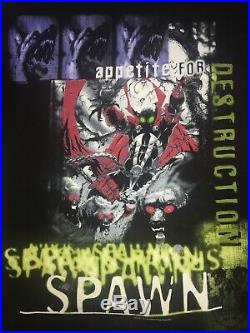 Very Rare Vintage 1997 Spawn appetite for destruction t shirt Giant Tag Sz Lg