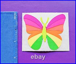 Very Rare Vintage 80's Sandylion Neon Kromekote Large Rainbow Butterfly Sticker