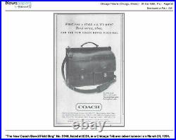Very Rare Vintage Coach Dowel Field Bag #9940 Black Leather Excellent Condition
