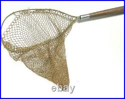Very Rare Vintage Fishing Pole Net Wooden Long Handle Fishermans Skimmer Large