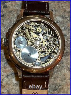 Very Rare Vintage Girard Perregaux Marriage Skeleton Large Pocket Wristwatch