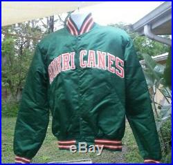 Very Rare Vintage Miami Hurricanes Satin Starter Jacket Size Large Great Cond
