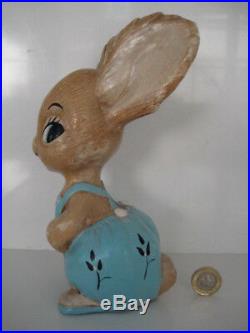 Very Rare Vintage Pendelfin Large Light Blue Dungaree Father Rabbit Early Label